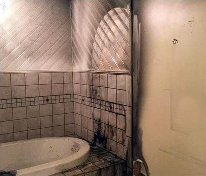 Bathroom suffered major fire damage