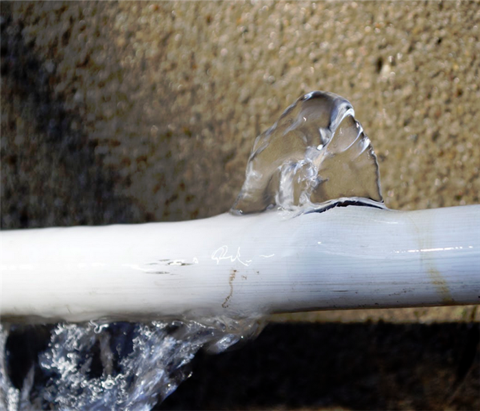 white pipe leaking water